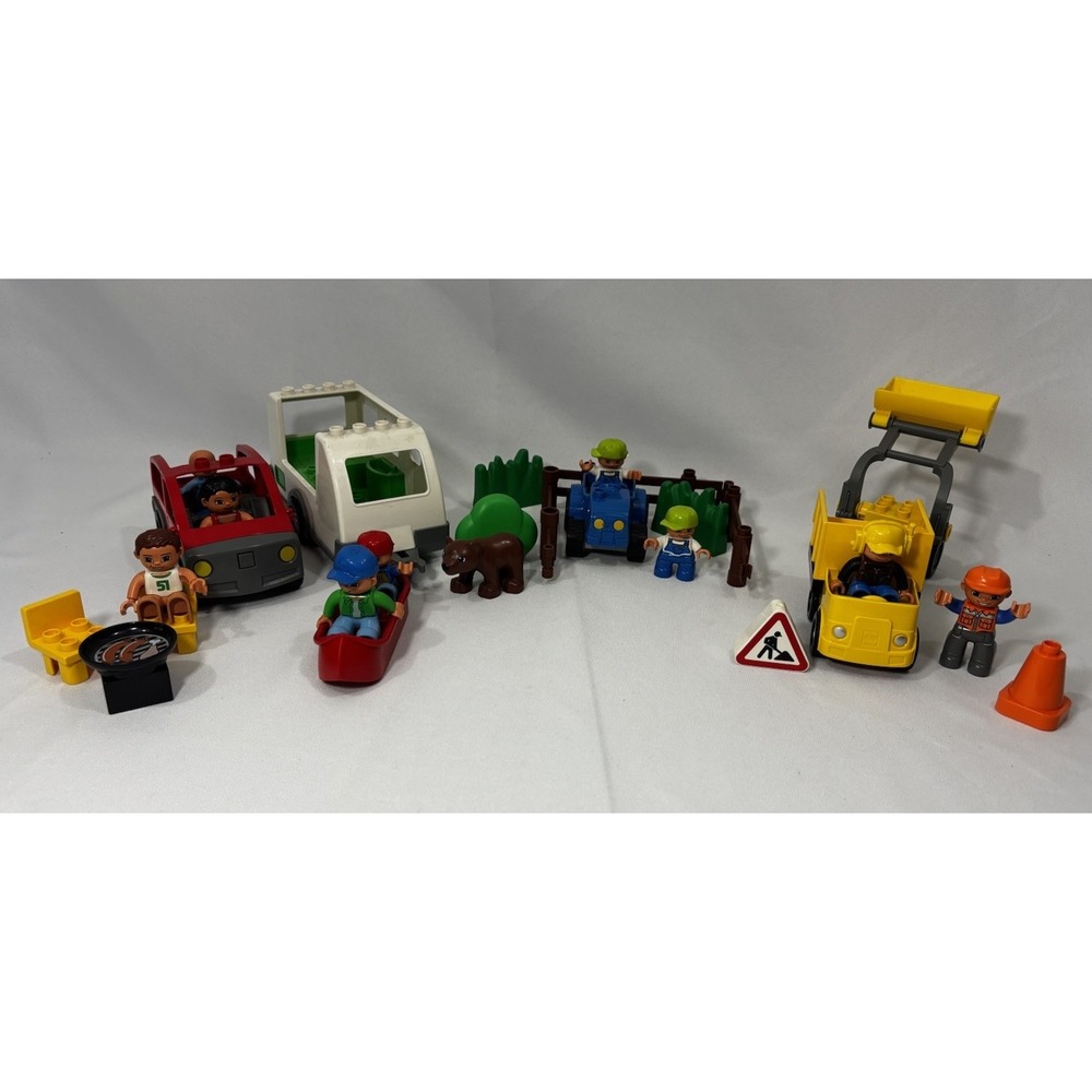 Lego Duplo Caravan 5655 Complete set Car Camper, Farmers, Construction Workers‎